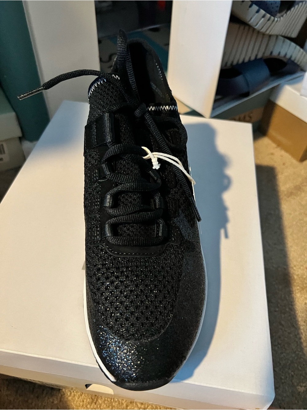 Ash Black Athletic Sneaker with White Trim